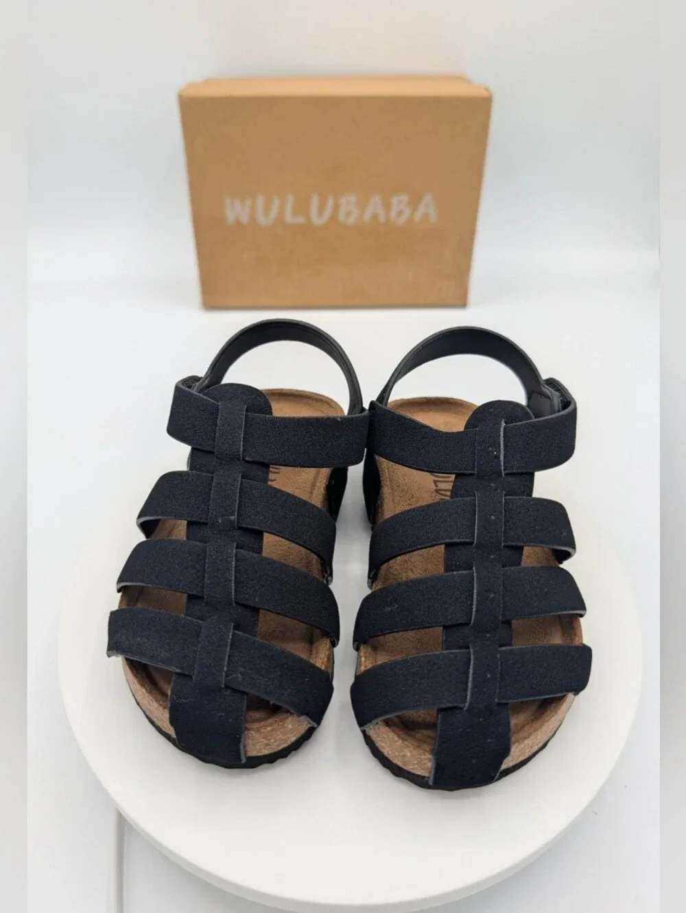 Toddler Black Strappy Fisherman Sandals (Size 6 / NWT)